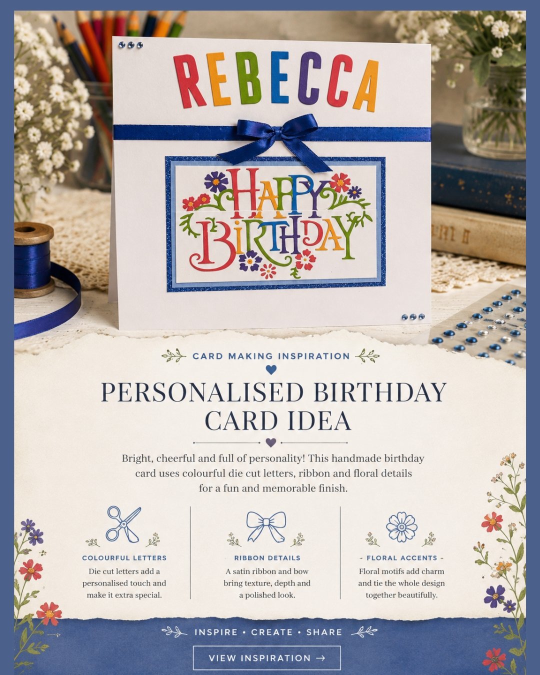 Folk Art Birthday Card
